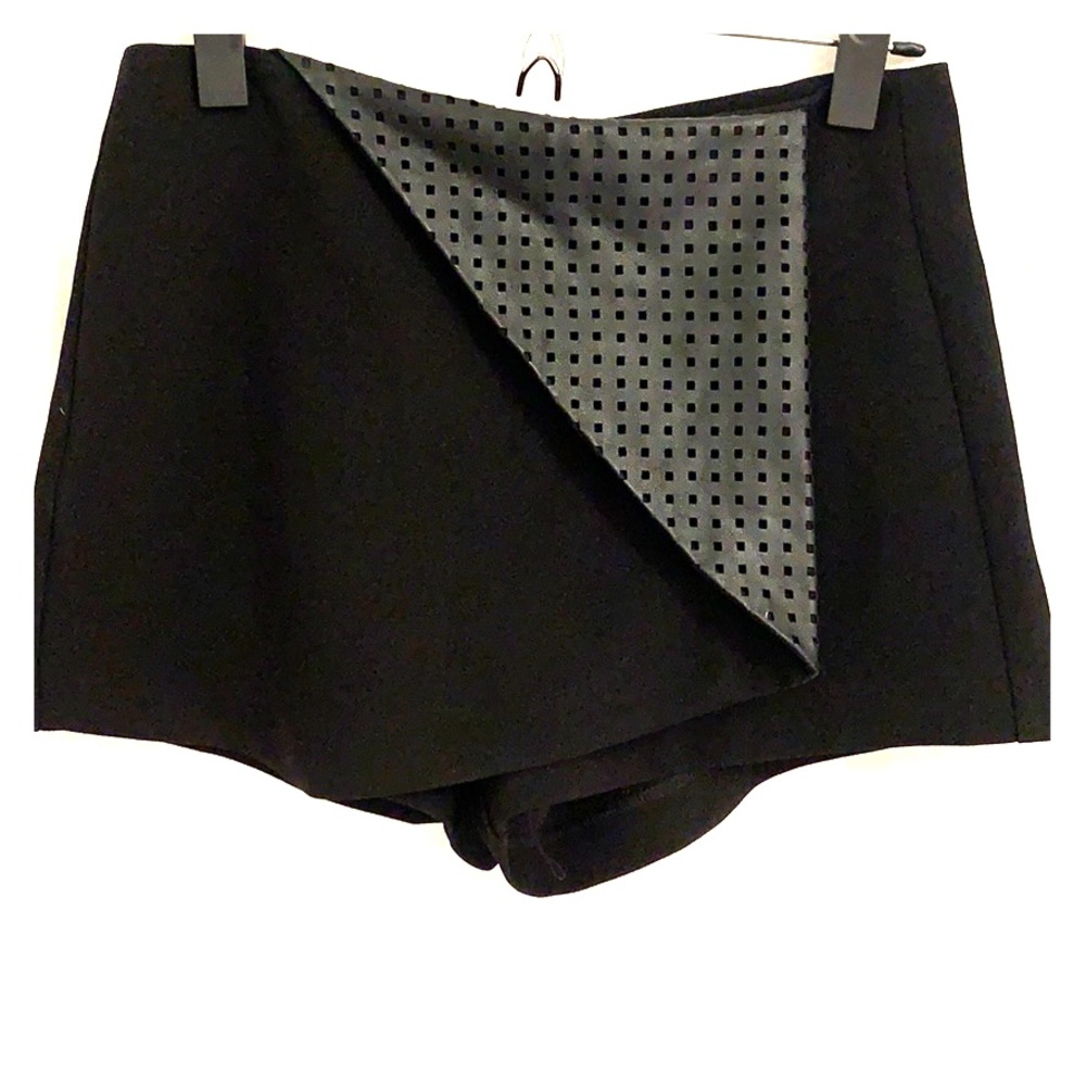 BCBG Black Vegan Leather Skort